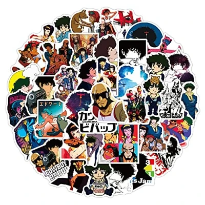 Image of 50 Pieces Cowboy Bebop Anime Stickers Toy for Children Luggage Portable Guitar Phone Car Skateboard Cartoon DIY Graffiti Sticker Decals