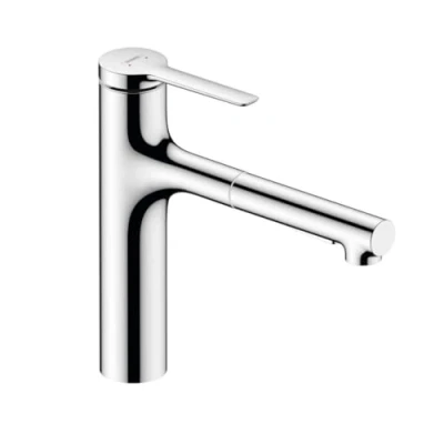 Image of hansgrohe Zesis M33 Kitchen Tap, 160, pull out spray, 2 Sprays, Hose Box lite, chrome, 74804000