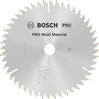 Image of Bosch 1x PRO Multi Material Circular Saw Blade for Corded Hand Held Saws (for Aluminium, Plastics, Ø mm, Professional Accessory Saw)