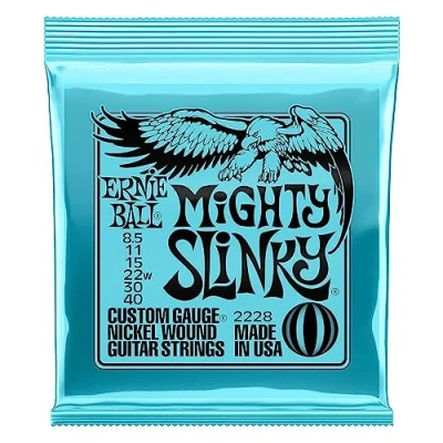 Image of Ernie Ball Mighty Slinky Nickelwound Electric Guitar Strings 8.5 40 Gauge