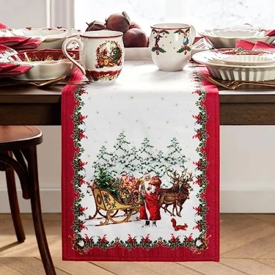 Image of Elrene Home Fashions Villeroy &amp; Boch Toy&#039;s Fantasy Holiday Engineered Table Runner, 13&quot;x70&quot;, Multi