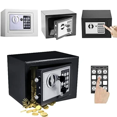 Image of 16L Digital Steel Safe Box Electronic Security Home Office Money Cash Safety 2 Emergency Keys Fireproof for Document Jewelry (White)
