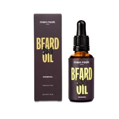 Image of Men Rock Original Beard Oil, Promotes Growth Whilst Moisturising and Hydrating Skin, Enriched with Rosemary, Cedarwood Grapefruit 30 ml
