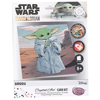 Image of CRYSTAL ART Diamond Card Kit 18 x cm Star Wars Grogu