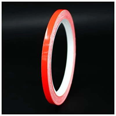 Image of 10 Metre Glossy Decorative Strips for Car, Motorcycle, Boat, Model Making, Silver Chrome, Finest Folia Strips, Side Stripes (Neon Red, 4 mm Width)