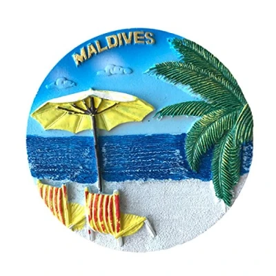 Image of Wedare Magnet Souvenir Maldives 3D Fridge Magnet, 7 x CM, Resin, Tourist Souvenirs,