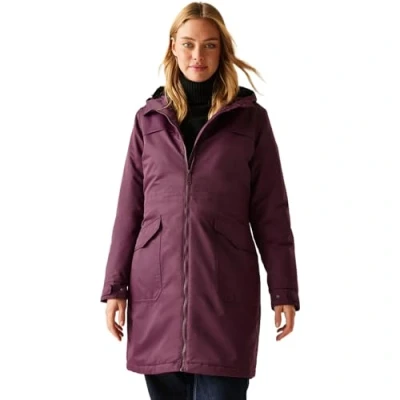 Image of Regatta Women&#039;s Lightweight Romine II Waterproof Parka Jacket Burgundy, Size: 16