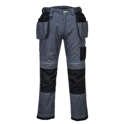 Image of Portwest T602 Reinforced Durable PW3 Holster Work Trouser Zoom Grey/Black, 44