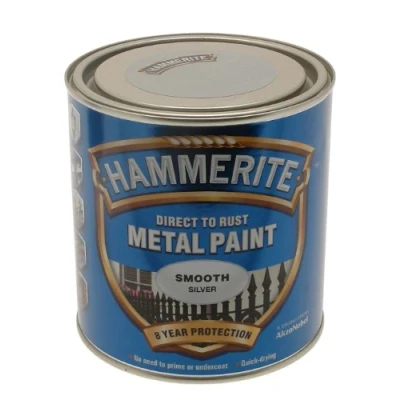 Image of Hammerite HAM6700056 1L Metal Paint Smooth Silver