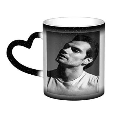 Image of YINGD Henry Mug Cavill One 12 oz Starry Sky Mugs Color Changing Heat Sensitive Ceramic Image Revealed When HOT Liquid is Added! Black