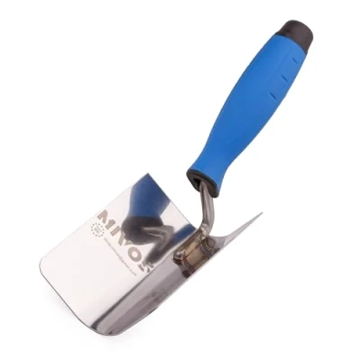 Image of MIVOS Corner Trowel 120 x 95 mm Round Edge Inner Made of Stainless Steel Interior and Exterior Spatula with Soft Grip Outer in EU
