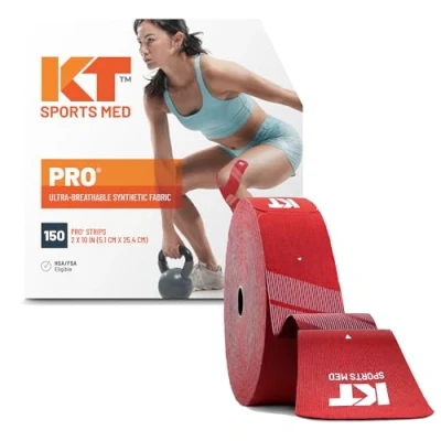 Image of KT Tape Unisex Pro Jumbo 150 Strip Synthetic Precut Kinesiology Tape, Pink, pre cut UK