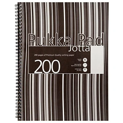 Image of Pukka Pads A4 Polypropylene Striped Cover Jotta Pad Black