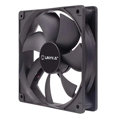 Image of UNYKAch Computer Fan 120mm, 51800, Basic Black PC, 1200 RPM, 4 Pin, 7 Blades, Quiet
