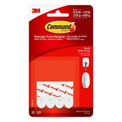 Image of Command Small Refill Adhesive Strips, Damage Free Hanging Wall Strips for Outdoor Hooks, No Tools Removable Living Spaces, 16