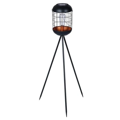 Image of Luxform Lighting Metal Lighthouse Solar LED Garden Outdoor Tripod Light For The Patio or Decking 15Lumen 92cm