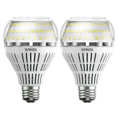 Image of SANSI E27 Dimmable LED Light Bulbs 27W 5000K Daylight White, ES 250W Incandescent Equivalent 4000lm Super Bright for Residential and Commercial Ceiling Lighting Pack of 2