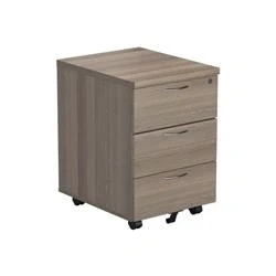 Image of Mezzo 3 Drawer Mobile Pedestal Grey Oak TESMP3GO