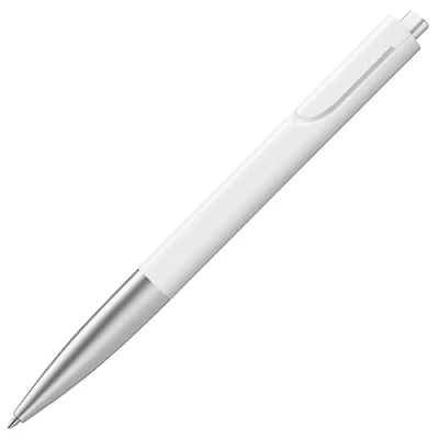 Image of Lamy NOTO 283 Simple Ballpoint Pen Plastic White/Silver with Triangular Body and Push Mechanism Including Large Refill M 16 Line Width in Black