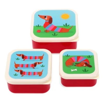 Image of Rex London Snack Boxes (Set of 3) Sausage Dog