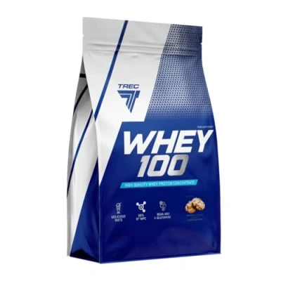 Image of Trec Nutrition Whey 100 Cookies 900G Premium Protein Concentrate for Muscle Growth Fast Absorbing &amp; Quality Powder with BCAAs and Glutamine