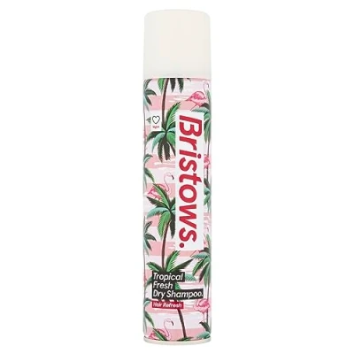 Image of Bristows Tropical Fresh Dry Shampoo, Fragrance, Refreshes Hair Between Washes, Absorbs Excess Oil Without Drying Out and Scalp, Vegan Friendly, 200 ml