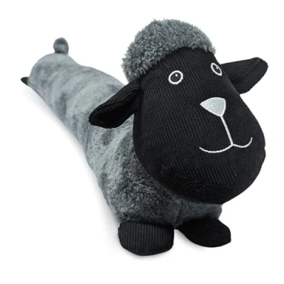 Image of Draught Excluder for Door Stopper 86 cm Grey Sheep Long Cotton &amp; Sand Filling Heavy Weight Cushion decorative Velvety Soft Draft shield highland Herringbone