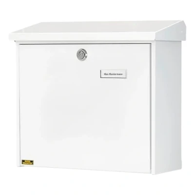 Image of Burg Wächter Comfort 913 W Steel Mailbox, White, Ohne Zeitungsfach Verzinkter Stahl