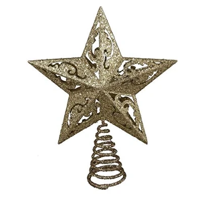 Image of Kurt Adler 8 Inch Gold Glittered 5 Point Star Treetop