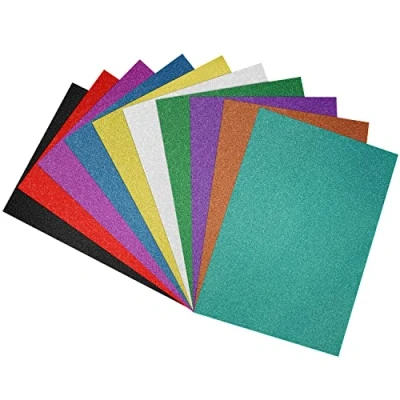 Image of Belle Vous Self Adhesive Glitter Paper Sheets (30 Pack) A4 Sized Sparkly Cardstock Assorted Colours Sticky Back for DIY Art Signs, Crafts, Gift Box Wrapping, Party Decor and Scrapbooking