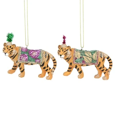 Image of Gisela Graham Resin Tigers 8 cm set of 2