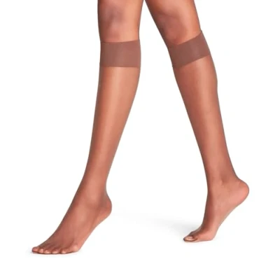 Image of FALKE Women&#039;s Shelina 12 DEN W KH Ultra Sheer Plain 1 Pair Knee High Socks, Brown (Espresso 5188), 5.5 8