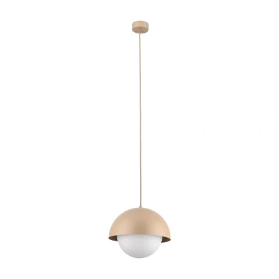 Image of Bono Dome Pendant Ceiling Light Brown, Opal Glass 1xE27