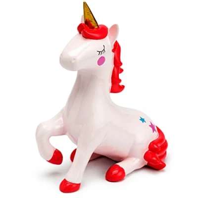 Image of Mousehouse Gifts Pretty in Pink Unique Unicorn Money box/piggy bank for kids (Sitting Unicorn)