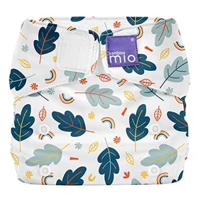 Image of Bambino Mio, Miosolo Classic All in One Reusable Nappy, Eco Chemical Free Nappy (Little Leaves, Size)