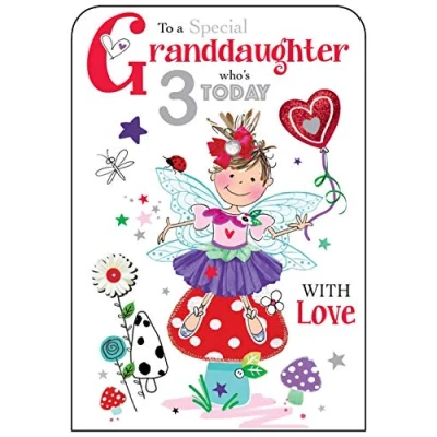Image of Granddaughter 3rd Birthday Card