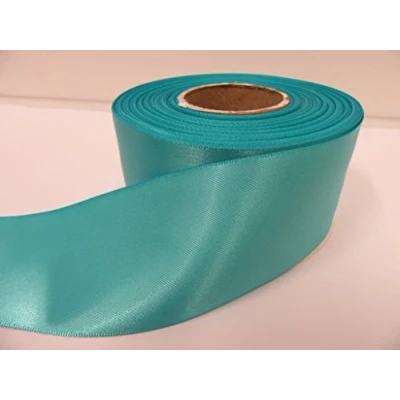Image of 2 metres x 50mm Satin Ribbon Aquamarine Light Turquoise Double Sided 50 mm 5cm 2&quot; Inch