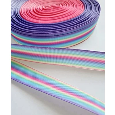 Image of 2m Grosgrain Ribbon Rainbow Pastel Craft (2m Length x 25mm Width) Birthday Cake
