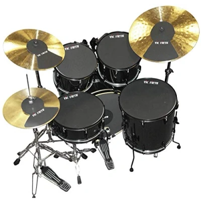 Image of Vic FIrth Silent Practice Individual Drum Mute Pad Set Diameter Sizes: 10, 12, 14, 16&quot;, 22&quot;, HiHat and Cymbal (x2)