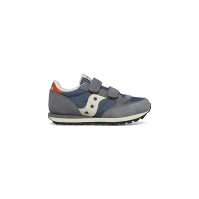 Image of Saucony JAZZ Double Unisex Trainers for kids, Size: 12K, Grey/blue/orange Leather/synthetics
