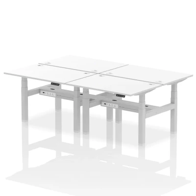Image of Air B2B 1200x800mm Height Adjustable 4P Bench Desk CP White/Silver