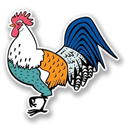 Image of 2 x 10cm/100mm Rooster Chicken Hen Vinyl SELF Adhesive Sticker Decal Laptop Travel Luggage Car Bike Sign Fun #5882