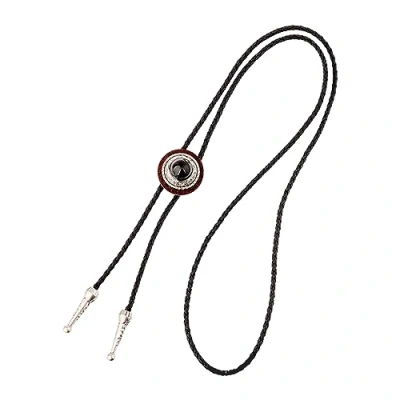 Image of ZAYIUKI Bolo Tie for Men Western Cowboy Style Necktie with Color Gemstones Buckle Gentleman Halloween Costume Accessories