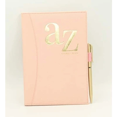 Image of A to Z Telephone A5 Address Book Index Hard Back Cover with Pen (Pink)