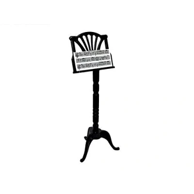 Image of Melody Jane Dolls House Black Music Stand Miniature 1:12 Scale Accessory