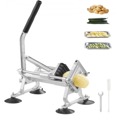 Image of VEVOR Commercial Vegetable Slicer, 1/2 inch Fruit Stainless Steel and Aluminum Alloy Cutter Slicer Machine, Manual with Non Slip Feet, for Radishes, Onions, Potatoes, Lemons