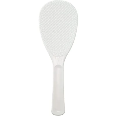 Image of Akebono Japanese Style Shamoji Rice Paddle, White, Polypropylene, 16cm, BPA Free, Made in Japan