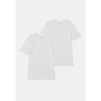 Image of Schiesser Organic Cotton 95/5 2 PACK Undershirt for kids, Size: 8 9y, Weiss