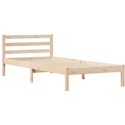 Image of vidaXL Bed Frame with Headboard 100x210 cm Solid Wood Pine