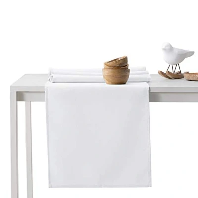 Image of AmeliaHome Table Runner 30 x 100 cm Lotus Effect Water Repellent Glossy White Empire